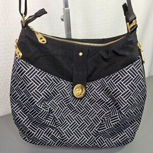 Baggallini Black & White Crossbody Bag With Adjustable Strap